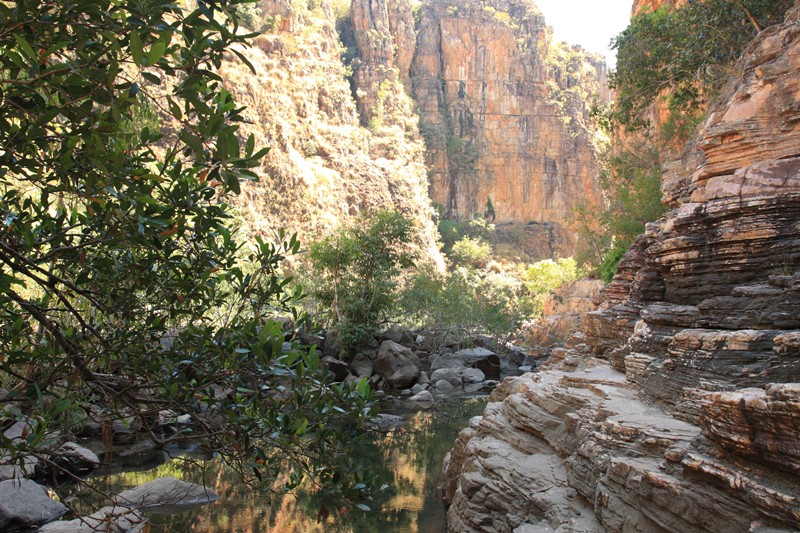 voetpad door Twin Falls Canyon