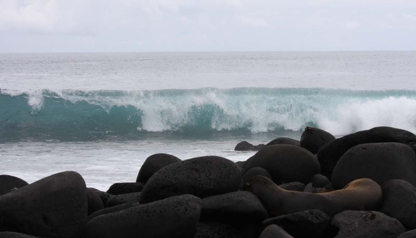 Brekers op de kust van San Cristobal